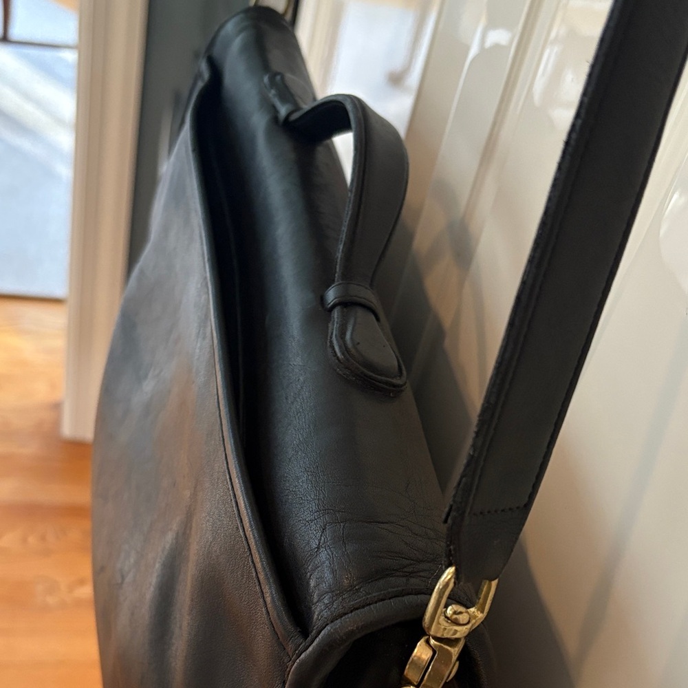 Vintage Coach #5265 Lexington Black Leather Messenger Bag - Picture 7 of 14